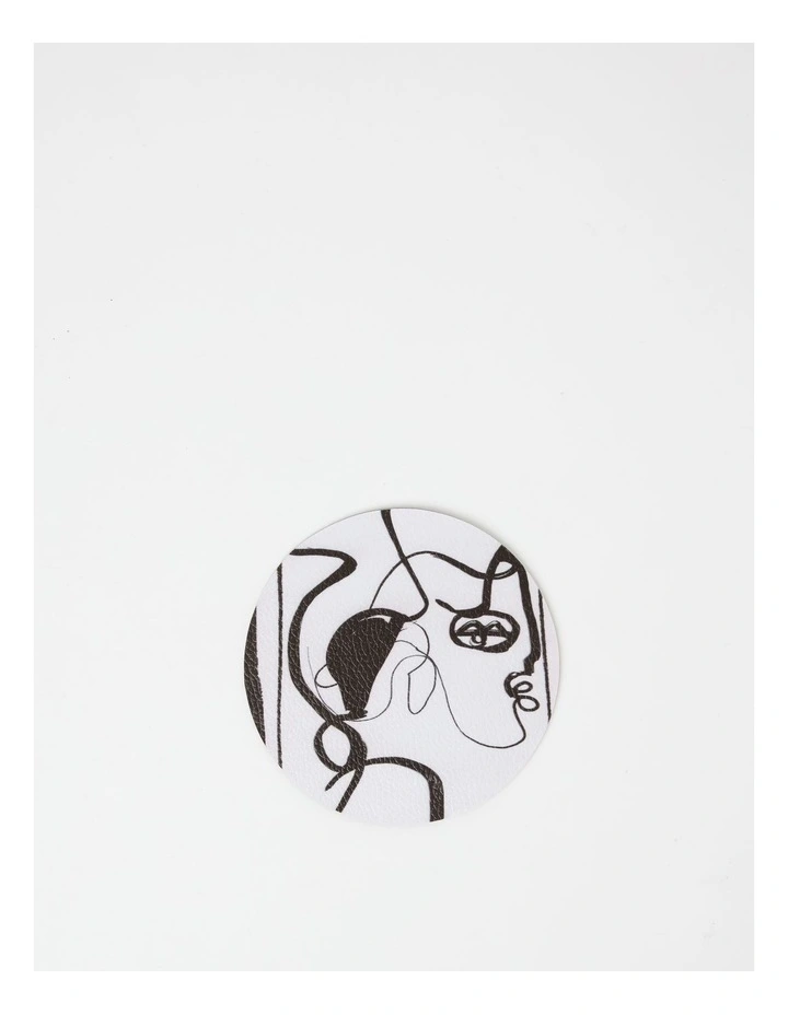 Buy π€© Vue Leather Look Coaster Faces In Black And White Round β 3 Buy π€© Vue Leather Look Coaster Faces In Black And White Round β