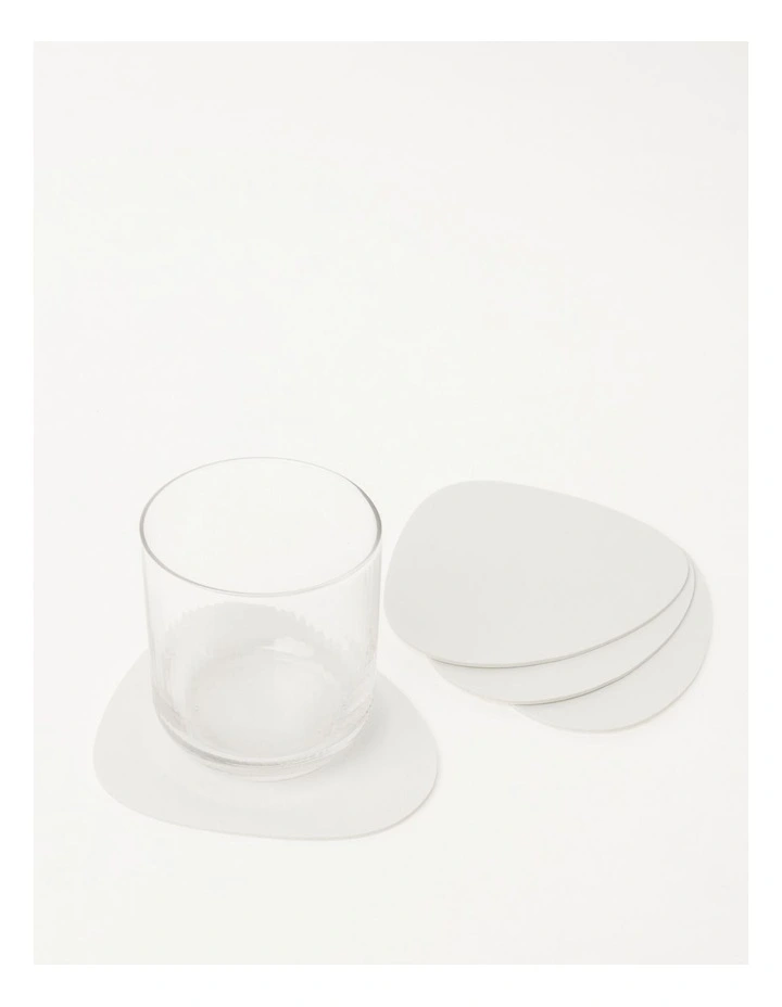 Hot Sale π Vue Leather Look Coaster White 𧨠4 Hot Sale π Vue Leather Look Coaster White 𧨠- Image 2