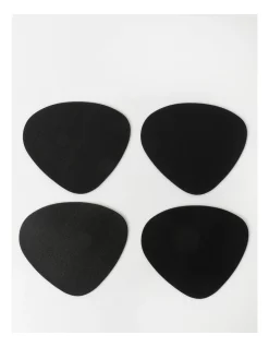 Cheapest ❤️ Vue Leather-look Coaster Set Of 4 Black ✔️