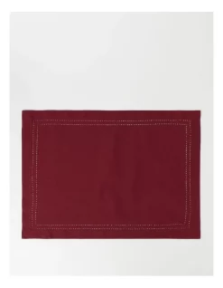 New 🔥 Heritage Elizabeth Hemstitch Placemat In Berry 🎁