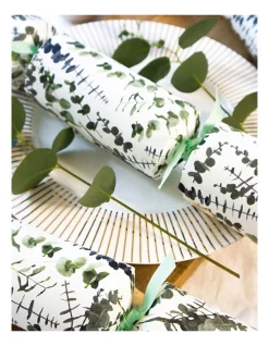 Hot Sale 🔔 Celebration Crackers Eucalyptus Foliage FSC Bonbon Crackers 30 Cm In Green/White 🛒 -The Christmas Shop Sales unnamed file 2392