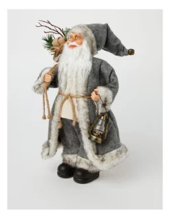 Best deal ⌛ Australian House & Garden Eucalyptus Aspen Santa With Grey Fur 🧥 Coat & Sack 30cm In Grey 😉 -The Christmas Shop Sales unnamed file 241