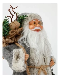 Best deal ⌛ Australian House & Garden Eucalyptus Aspen Santa With Grey Fur 🧥 Coat & Sack 30cm In Grey 😉 -The Christmas Shop Sales unnamed file 242