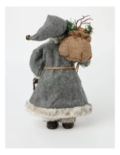 Best deal ⌛ Australian House & Garden Eucalyptus Aspen Santa With Grey Fur 🧥 Coat & Sack 30cm In Grey 😉 -The Christmas Shop Sales unnamed file 243