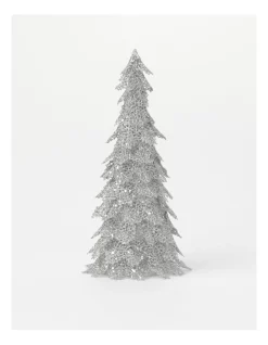 Promo 😀 Myer Giftorium Luxe Glitter Triangle Leaf Decoration In Silver ⭐ -The Christmas Shop Sales unnamed file 247