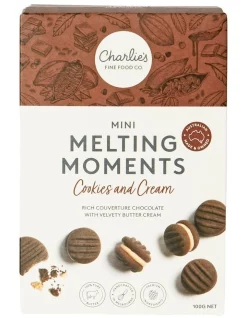 Cheap π Charlies Cookies Mini Melting Moments Cookies & Cream 100g βοΈ