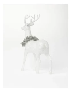 Discount ⌛ Australian House & Garden Eucalyptus Glittered Standing Reindeer W/ Wreath Decoration In White ⌛ -The Christmas Shop Sales unnamed file 279