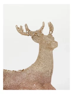 Brand new 😀 Myer Giftorium Plastic Glittered Reindeer Decoration In Champagne/Pink 🔔 -The Christmas Shop Sales unnamed file 289