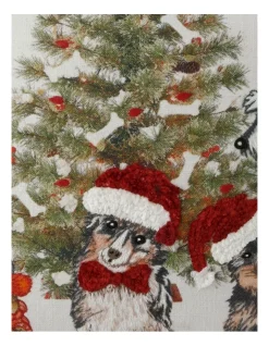 Wholesale 🎁 Myer Giftorium Heirloom 🦮 Dogs Around Tree Print Piped CushionWhite: 50X50 Cm 🔔 -The Christmas Shop Sales unnamed file 3004