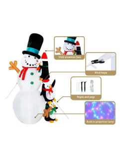 Brand new 🌟 Jingle Jollys Inflatable Snowman In Multi 🎉 -The Christmas Shop Sales unnamed file 3012