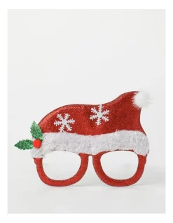 Brand new ๐ฏ Myer Giftorium Merry & Bright Plastic Santa Hat Novelty GlassesRed: 13 Cm โญ