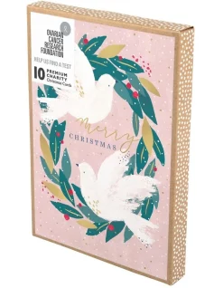 Flash Sale 💯 Simson 🎅 Christmas, Charity, Ovarian Cancer, Doves And Wreath, Boxed Cards 🧨