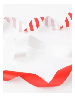 Best Sale 👍 Myer Giftorium M&B Satin Ribbon 3m 3 Pack In Red/White 😍