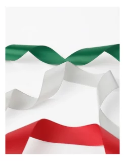 Flash Sale ⭐ Myer Giftorium Heirloom Satin Ribbon 3m 3 Pack In Red/Silver/Green 🥰