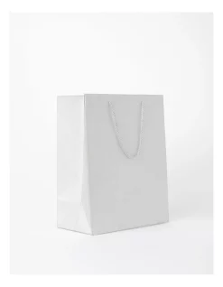 Best Pirce 😍 Myer Giftorium Large Glitter Gift Bag In Silver 😉 -The Christmas Shop Sales unnamed file 3272