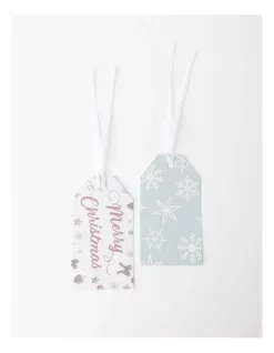 Deals 🎁 Myer Giftorium Luxe Gift Tags 10 Pack In Snowflake/Merry 🎅 Christmas 🔥