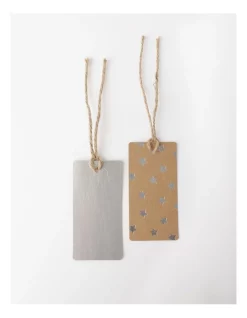 Buy ❤️ Australian House & Garden Eucalyptus Foiled Stars Gift Tags 10 Pack In Brown/Silver 👍