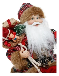 Wholesale ⌛ Myer Giftorium Heirloom 25cm Red And Black Flannel Fur Sitting Santa Holding Lantern ❤️ -The Christmas Shop Sales unnamed file 340