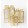 Budget 🌟 Myer Giftorium LED Gold-tone Thread Wrapped Gift Box Decoration Set Of 3 In Gold 🎁