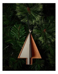 Flash Sale β Myer Giftorium Modern Holiday Wooden Tri-Coloured 3D Tree Ornament 11 Cm In Multi β¨