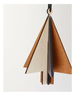 Flash Sale ⌛ Myer Giftorium Modern Holiday Wooden Tri-Coloured 3D Tree Ornament 11 Cm In Multi ✨ -The Christmas Shop Sales unnamed file 379