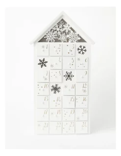 Cheapest π Myer Giftorium Luxe Wooden Snowflake House LED Advent CalendarWhite: 45cm π§¨
