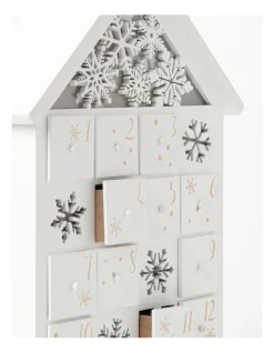 Cheapest 👏 Myer Giftorium Luxe Wooden Snowflake House LED Advent CalendarWhite: 45cm 🧨 -The Christmas Shop Sales unnamed file 387