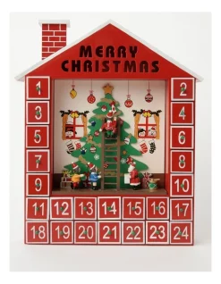 Coupon π― Myer Giftorium Merry & Bright Wooden Festive Tree Scene Calendar Red: 38cm π―