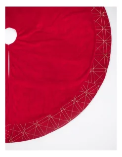 Hot Sale 👍 Myer Giftorium Heirloom Velvet Lattice Border Tree 👗 Skirt 120cm In Red 🤩 -The Christmas Shop Sales unnamed file 47