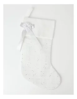 Cheapest 👍 Myer Giftorium Luxe Fabric Sequin 42cm Stocking In White ⭐