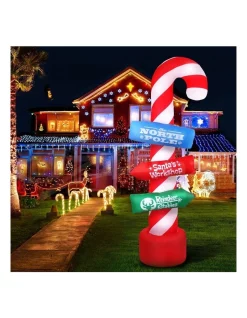 Best Pirce π Jingle Jollys Infaltable Santa Gide Pole π§¨