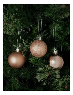 New 🥰 Myer Giftorium Modern Holiday Shatterproof Baubles 10 Pack In Bronze 🎁