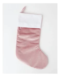 Outlet 🥰 Myer Giftorium Luxe Fabric Velvet 50cm Stocking With Contrast Cuff Stocking In Pink 🎉