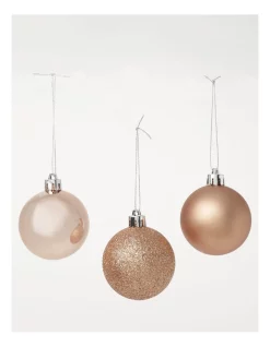 New 🥰 Myer Giftorium Modern Holiday Shatterproof Baubles 10 Pack In Bronze 🎁 -The Christmas Shop Sales unnamed file 521