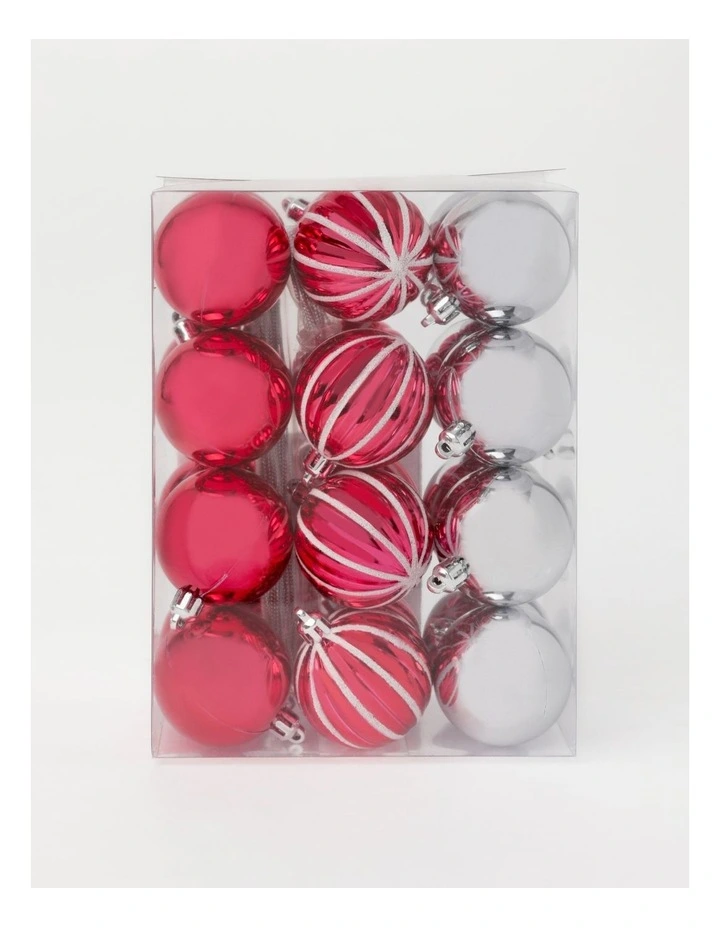 Best Pirce π Myer Giftorium Merry & Bright Shatterproof Baubles 24 Pack In Red/Silver π 4 Best Pirce π Myer Giftorium Merry & Bright Shatterproof Baubles 24 Pack In Red/Silver π - Image 2
