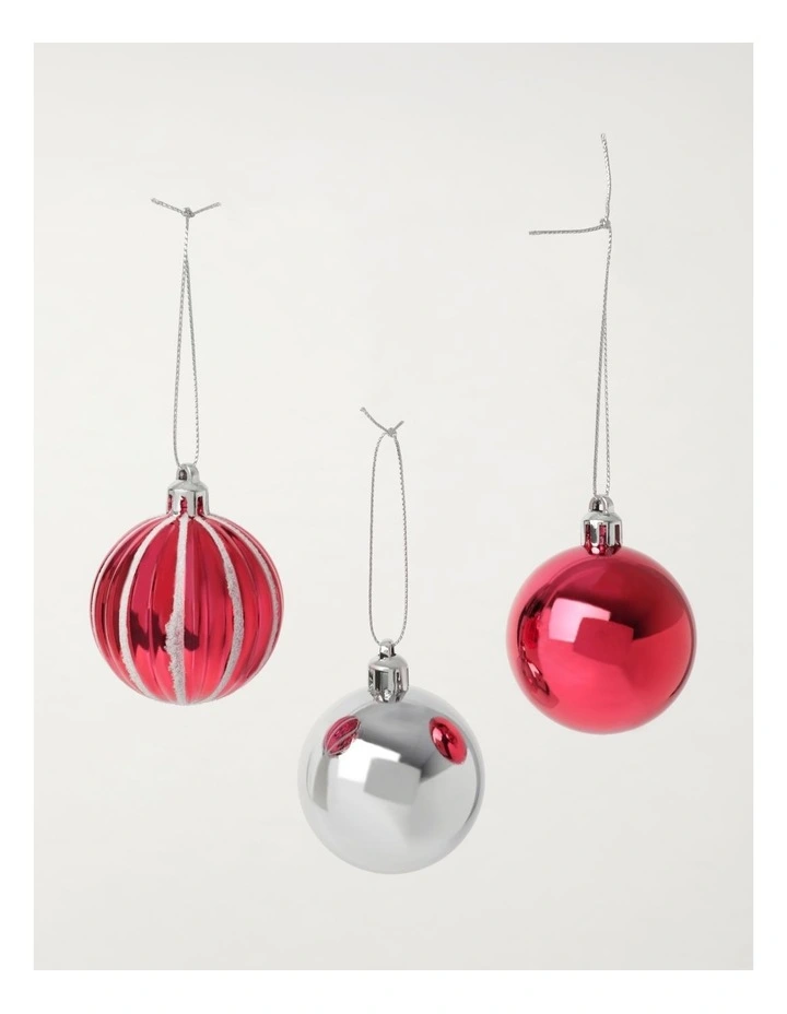 Best Pirce π Myer Giftorium Merry & Bright Shatterproof Baubles 24 Pack In Red/Silver π 5 Best Pirce π Myer Giftorium Merry & Bright Shatterproof Baubles 24 Pack In Red/Silver π - Image 3