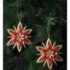 Wholesale ✨ Myer Giftorium Heirloom 4 Pk Glittered Snowflake OrnamentRed: 11cm 🛒 -The Christmas Shop Sales unnamed file 543
