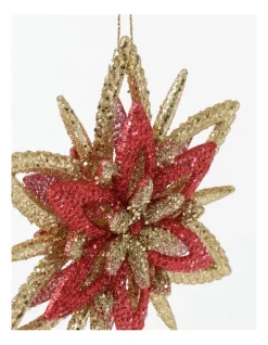 Wholesale ✨ Myer Giftorium Heirloom 4 Pk Glittered Snowflake OrnamentRed: 11cm 🛒 -The Christmas Shop Sales unnamed file 545