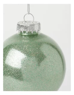 Buy 💯 Australian House & Garden Eucalyptus 6Pk Plastic Clear Bauble With GlitterGreen: 8 Cm 👏 -The Christmas Shop Sales unnamed file 553