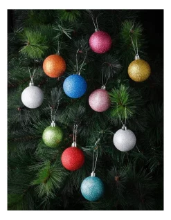 Hot Sale ✨ Myer Giftorium MB 10 Pk Shatterproof BaublesRainbow: 6cm ⌛