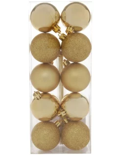 Best Pirce π Myer Giftorium Heirloom Assorted Gold Shatter-Resistant Baubles 10pk βοΈ