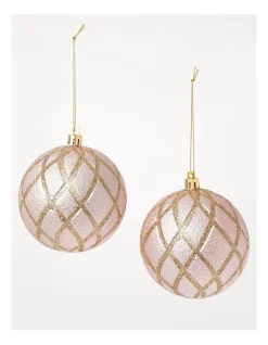 Top 10 🔔 Myer Giftorium Luxe Glittered Grid Bauble 4 Pack In Pink 👏 -The Christmas Shop Sales unnamed file 606