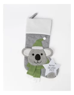 Flash Sale 🌟 Australian House & Garden Eucalyptus Baby's First Felt Koala StockingGrey: 44cm 🔔
