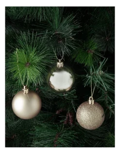 Outlet ❤️ Myer Giftorium Luxe 10 Pieces Champagne Matte, Glitter And Shiny 6cm 🎉 -The Christmas Shop Sales unnamed file 636