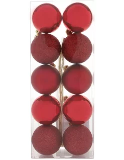 Deals 🎉 Myer Giftorium Heirloom 10 Pieces 6cm Red Matte, Glitter And Shiny 😀