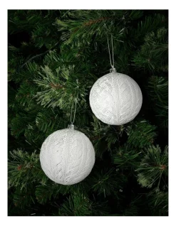Hot Sale 🔥 Australian House & Garden Eucalyptus Knit Pattern Ornament 4 Pack InWhite 🌟