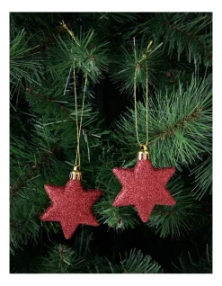 Promo 🥰 Myer Giftorium Heirloom 8 Pieces Red Glitter Star Pack ⌛ -The Christmas Shop Sales unnamed file 667