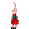 New 🔥 Myer Giftorium Heirloom Red, White And Green Plastic Elf With Stripes ✔️