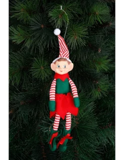 New 🔥 Myer Giftorium Heirloom Red, White And Green Plastic Elf With Stripes ✔️ -The Christmas Shop Sales unnamed file 709