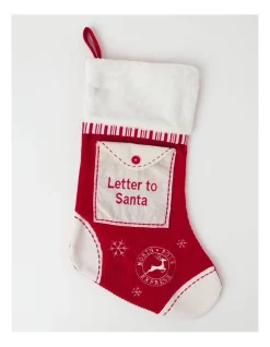 Best Pirce 🎉 Myer Giftorium Merry & Bright Letter To Santa 42cm Stocking In Red 🎉